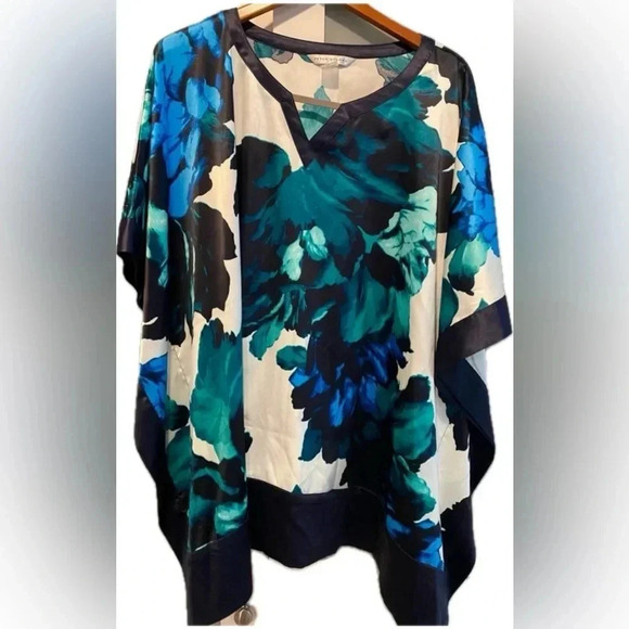 Peter Nygard Women’s Beautiful Colorful Flowing Silky Blouse Women’s Size XL EUC - Picture 1 of 11